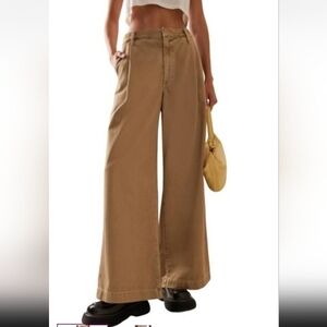 NWT Agolde Daryl Wide Leg Pant Khaki Preppy Skater Server Baggy Coquette
